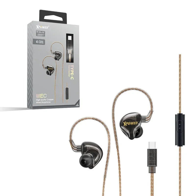 XPower Type-C Wired Earphone - Black - Tashqila XPower Type-C Wired Earphone - Black - Tashqila